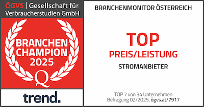 BranchenChampion 2025 - Top Preis/Leistung Stromanbieter